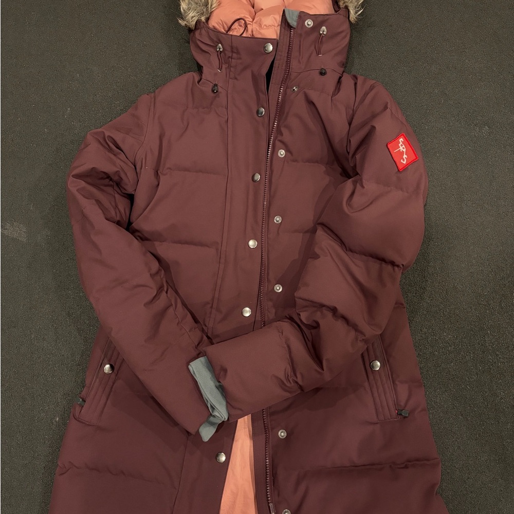 Women's Burgundy Puffer Coat